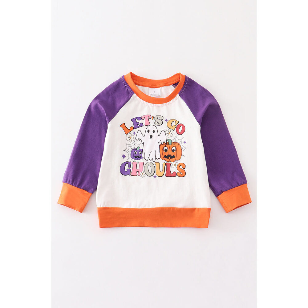 Halloween ghost pumpkin girl top